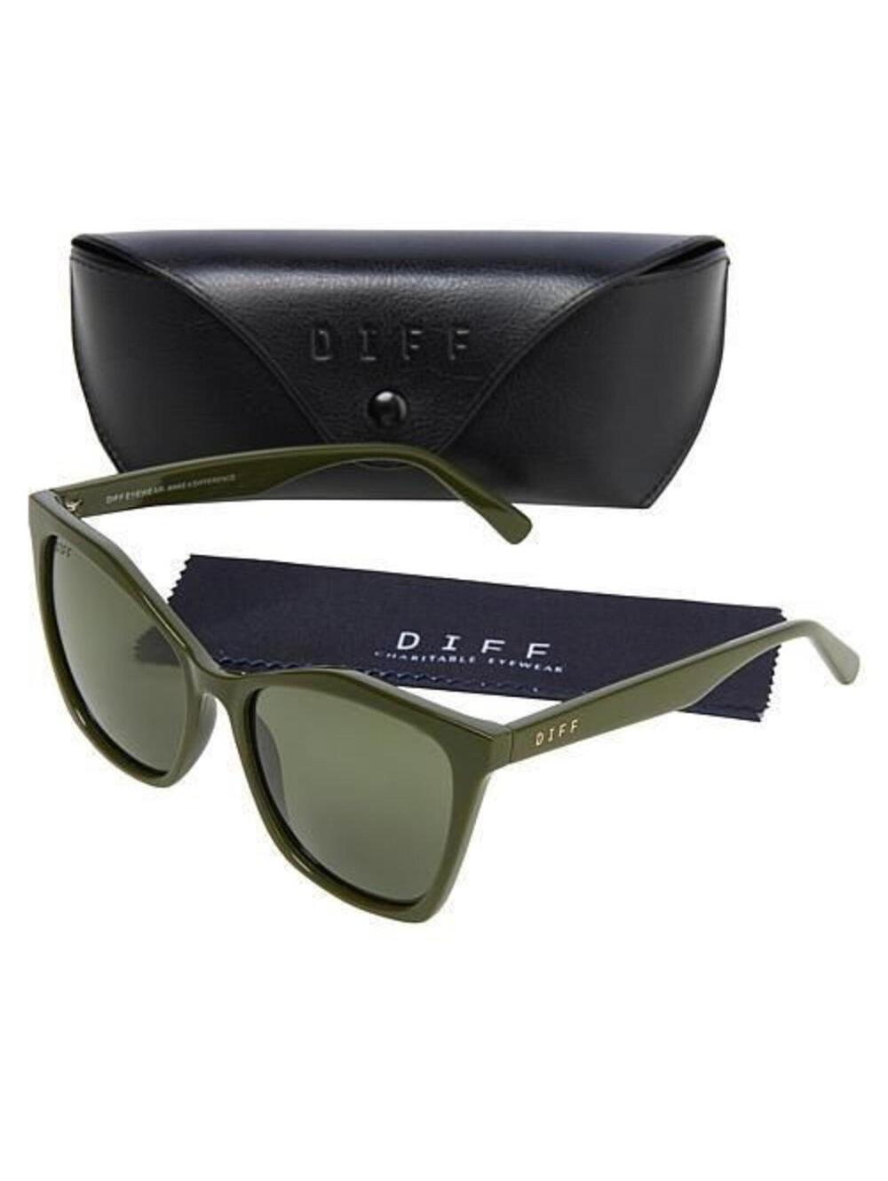 DIFF Diff Eyewear Cassidy Oversized Cat-Eye Polarized Sunglasses - Green